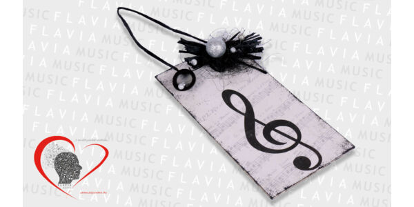 Ajtódísz - fekete fehér design violinkulccsal