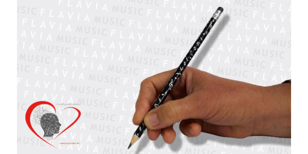 Ceruza - fekete, zenei írásjelek gazdagon
